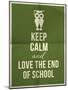 Keep Calm and Love End of School Design Typographic Quote with Owl-ONiONAstudio-Mounted Art Print