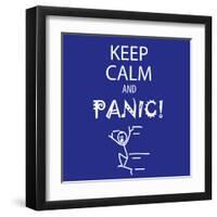 Keep Calm and Panic-Mirage3-Framed Art Print