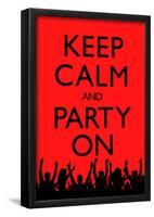 Keep Calm and Party On (Red)-null-Framed Poster