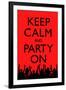 Keep Calm and Party On (Red)-null-Framed Art Print