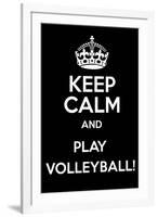 Keep Calm and Play Volleyball-Andrew S Hunt-Framed Art Print