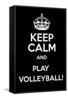 Keep Calm and Play Volleyball-Andrew S Hunt-Framed Stretched Canvas