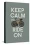 Keep Calm and Ride On-Lantern Press-Stretched Canvas