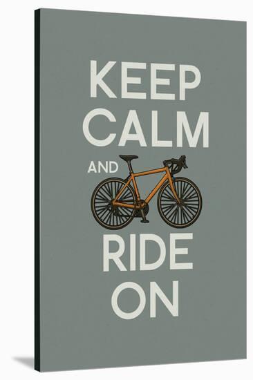 Keep Calm and Ride On-Lantern Press-Stretched Canvas