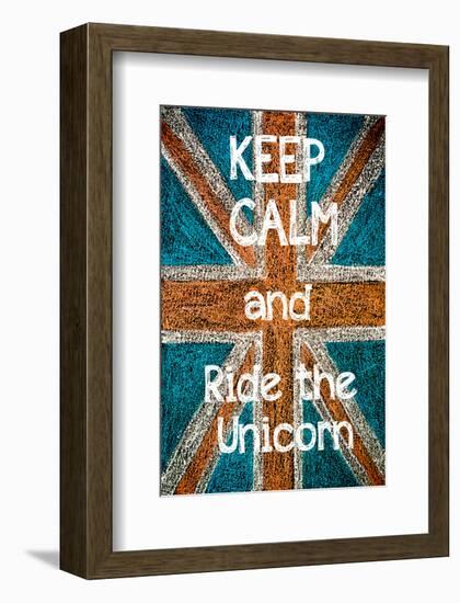 Keep Calm and Ride the Unicorn-null-Framed Art Print