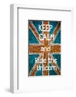 Keep Calm and Ride the Unicorn-null-Framed Art Print