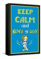 Keep Calm and Rock and Roll , Hand Drawn, Vector Background-naum-Framed Stretched Canvas