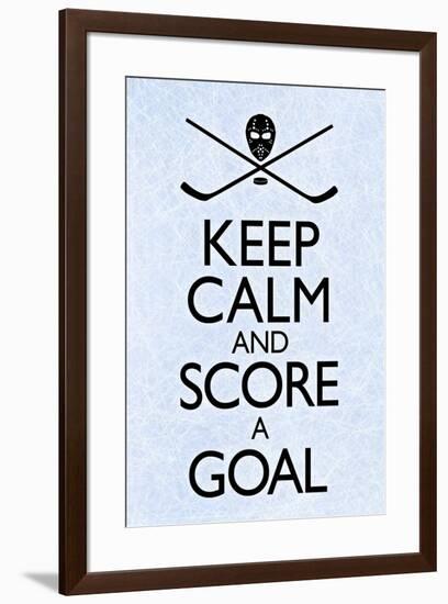 Keep Calm and Score a Goal Hockey Poster-null-Framed Poster