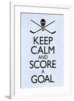Keep Calm and Score a Goal Hockey Poster-null-Framed Poster