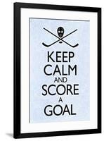 Keep Calm and Score a Goal Hockey-null-Framed Poster