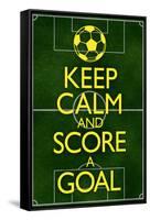 Keep Calm and Score a Goal Soccer Poster-null-Framed Stretched Canvas