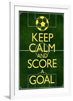 Keep Calm and Score a Goal Soccer-null-Framed Art Print