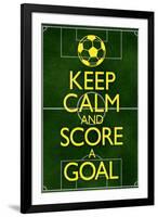 Keep Calm and Score a Goal Soccer-null-Framed Art Print