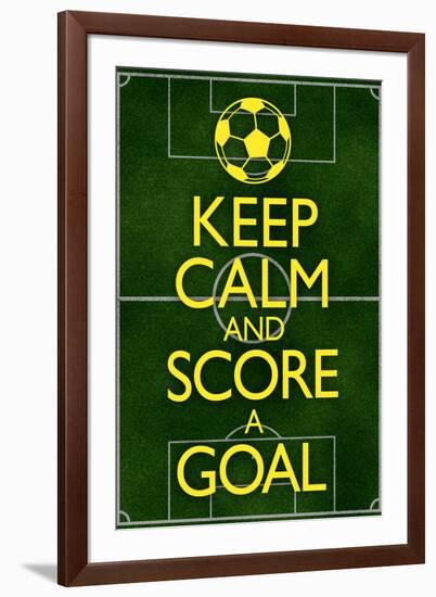 Keep Calm and Score a Goal Soccer-null-Framed Art Print