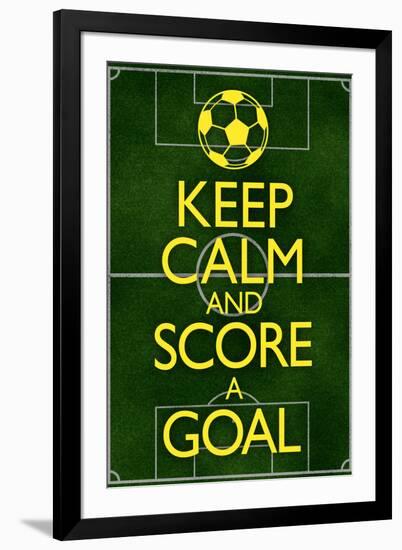 Keep Calm and Score a Goal Soccer-null-Framed Art Print