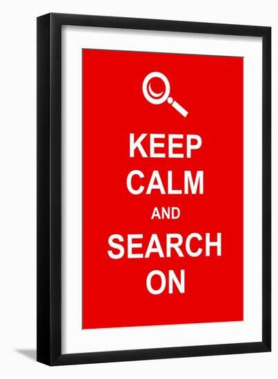 Keep Calm and Search On-prawny-Framed Art Print