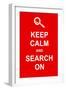 Keep Calm and Search On-prawny-Framed Art Print