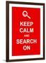 Keep Calm and Search On-prawny-Framed Art Print