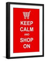 Keep Calm and Shop On-prawny-Framed Art Print