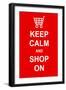 Keep Calm and Shop On-prawny-Framed Art Print