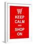 Keep Calm and Shop On-prawny-Framed Art Print