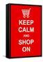 Keep Calm and Shop On-prawny-Framed Stretched Canvas