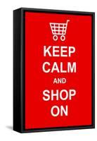 Keep Calm and Shop On-prawny-Framed Stretched Canvas