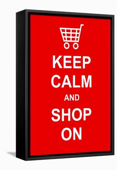 Keep Calm and Shop On-prawny-Framed Stretched Canvas