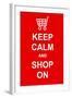 Keep Calm and Shop On-prawny-Framed Art Print