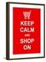 Keep Calm and Shop On-prawny-Framed Art Print