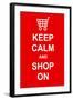 Keep Calm and Shop On-prawny-Framed Art Print