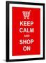 Keep Calm and Shop On-prawny-Framed Art Print