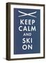 Keep Calm and Ski On-null-Framed Art Print