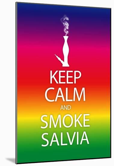 Keep Calm and Smoke Salvia Rainbow Poster Print-null-Mounted Poster