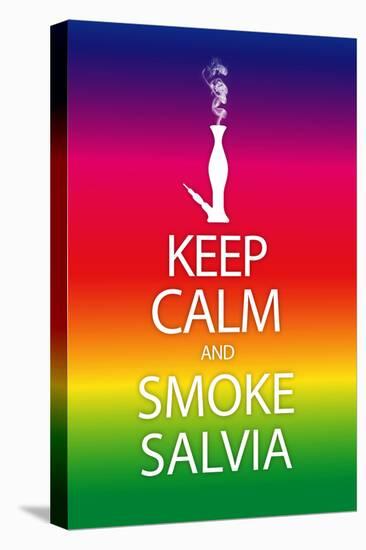 Keep Calm and Smoke Salvia Rainbow Poster Print-null-Stretched Canvas