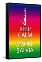 Keep Calm and Smoke Salvia Rainbow Poster Print-null-Framed Stretched Canvas