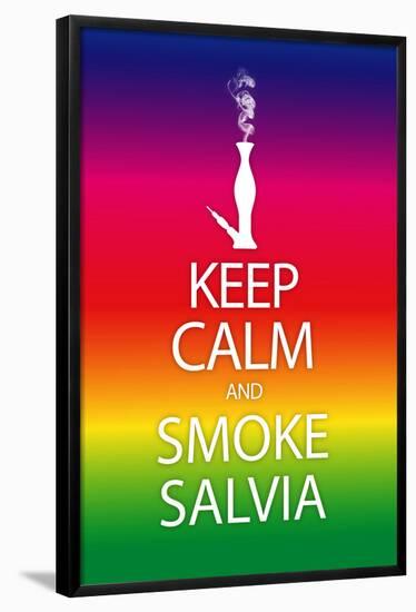 Keep Calm and Smoke Salvia Rainbow Poster Print-null-Framed Poster