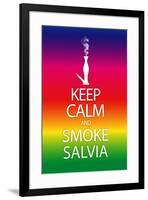 Keep Calm and Smoke Salvia Rainbow Poster Print-null-Framed Poster