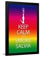 Keep Calm and Smoke Salvia Rainbow Poster Print-null-Framed Poster