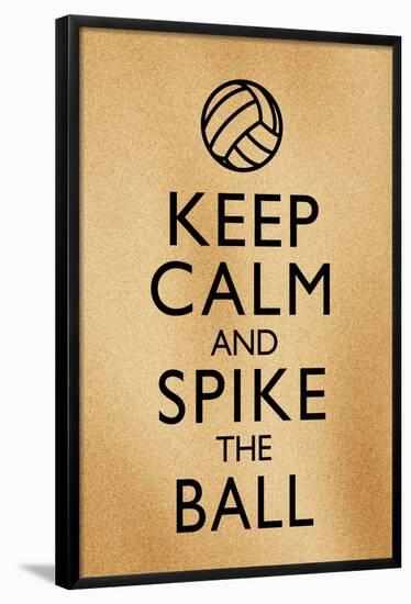 Keep Calm and Spike the Ball Beach Volleyball Poster-null-Framed Poster