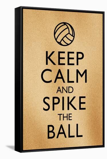 Keep Calm and Spike the Ball Beach Volleyball Poster-null-Framed Stretched Canvas