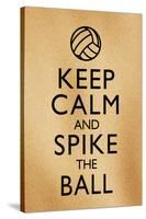 Keep Calm and Spike the Ball Beach Volleyball Poster-null-Stretched Canvas