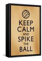 Keep Calm and Spike the Ball Beach Volleyball-null-Framed Stretched Canvas