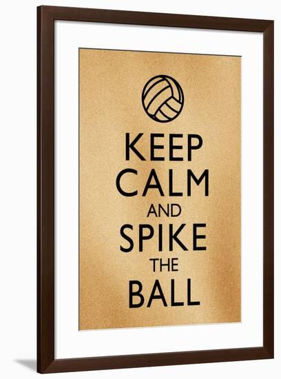 Keep Calm and Spike the Ball Beach Volleyball-null-Framed Art Print