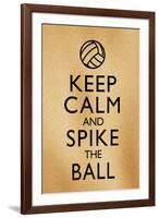 Keep Calm and Spike the Ball Beach Volleyball-null-Framed Art Print