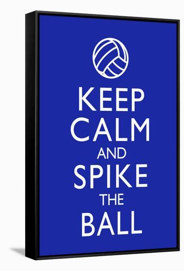 Keep Calm and Spike the Ball Volleyball Poster-null-Framed Stretched Canvas