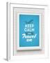 Keep Calm and Travel on - Poster with Quote in White Frame on a White Brick Wall - Vector Illustrat-vso-Framed Art Print