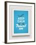 Keep Calm and Travel on - Poster with Quote in White Frame on a White Brick Wall - Vector Illustrat-vso-Framed Art Print