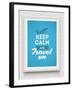 Keep Calm and Travel on - Poster with Quote in White Frame on a White Brick Wall - Vector Illustrat-vso-Framed Art Print