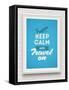 Keep Calm and Travel on - Poster with Quote in White Frame on a White Brick Wall - Vector Illustrat-vso-Framed Stretched Canvas